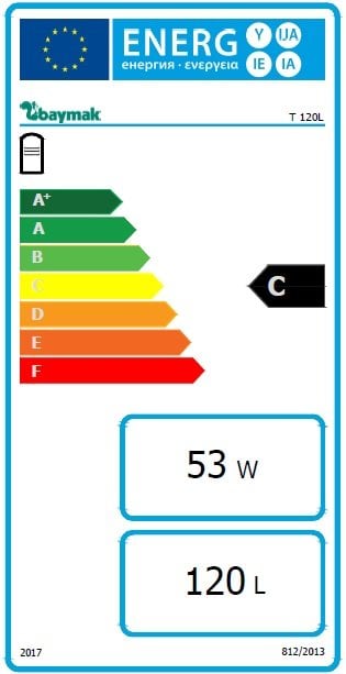 Baymak Aqua 120 Lt Tek Serpantinli Boyler Enerji Etiketi